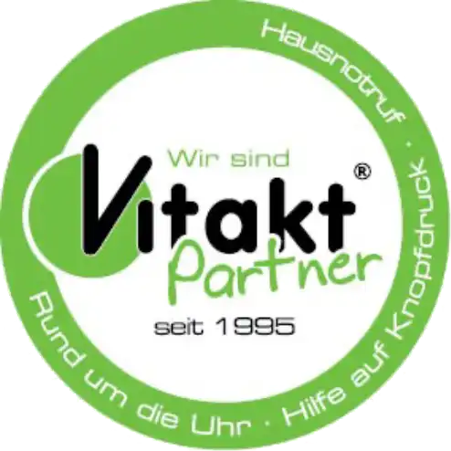 sanamed Pflegeteam, Logo vom Hausnotruf Vitakt, Pflegedienst Havixbeck